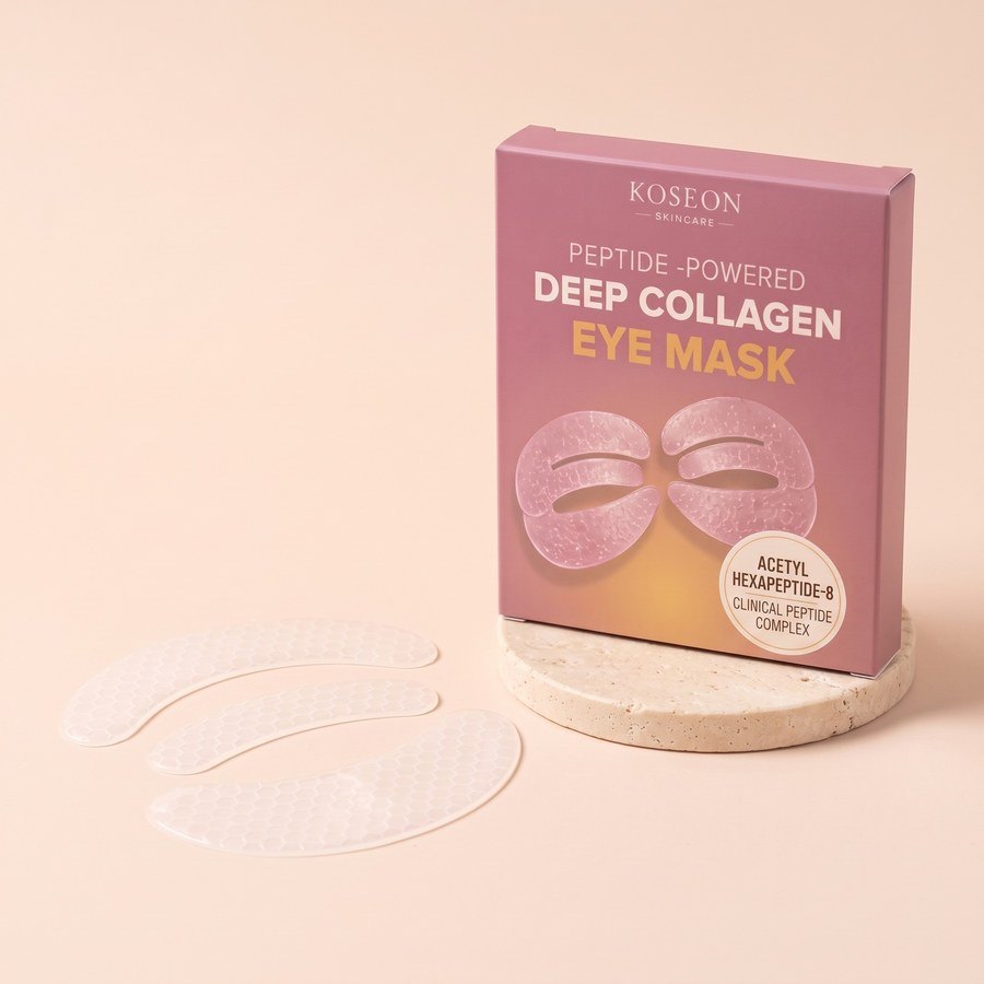 The Koseon eye mask box with the white gel pieces