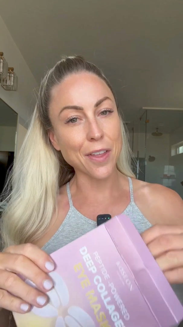Customer holding up the Koseon Deep Collagen Eye Mask box