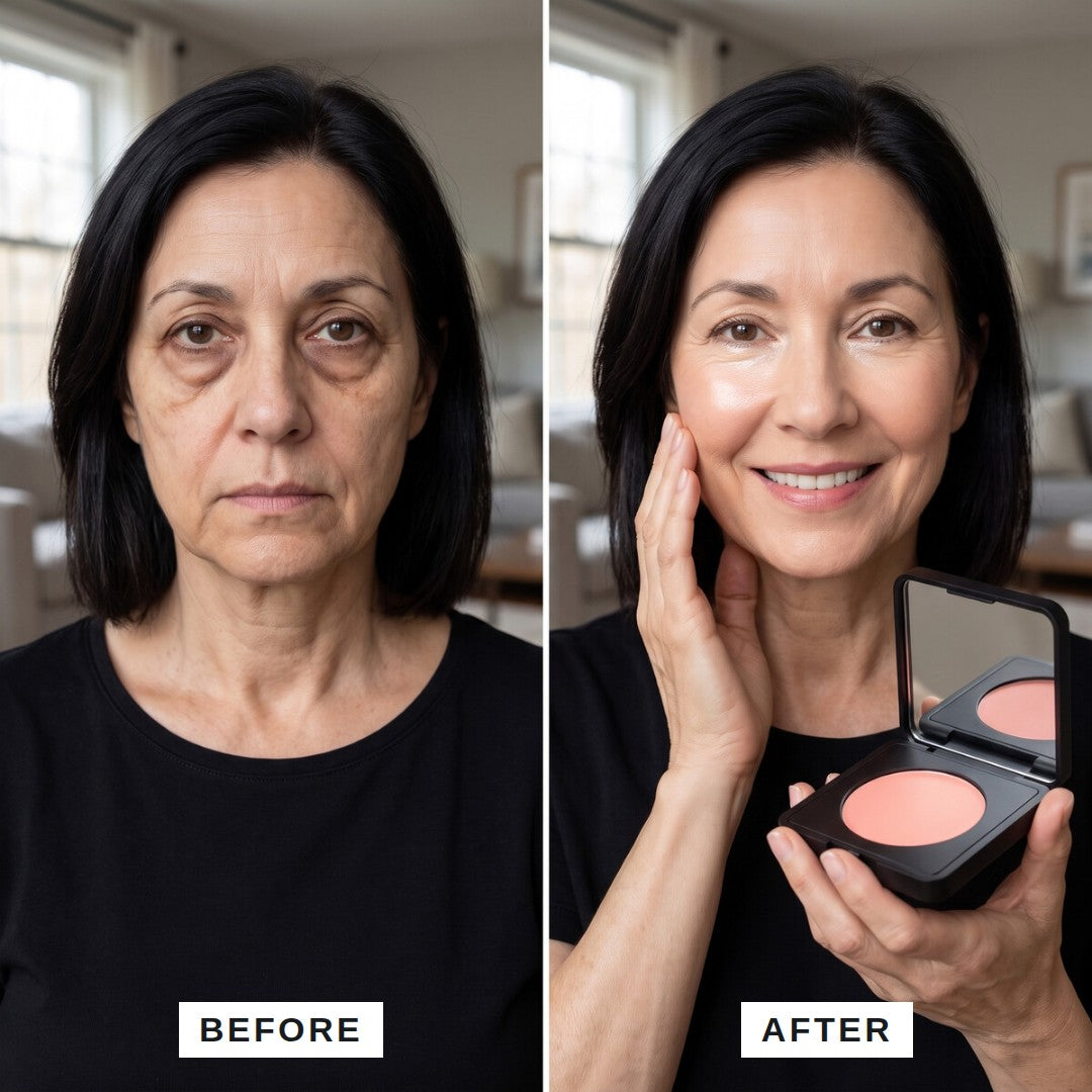 Before and after with the Koseon Peptide Under-Eye Brightener